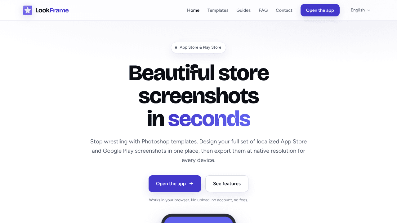 LookFrame website screenshot