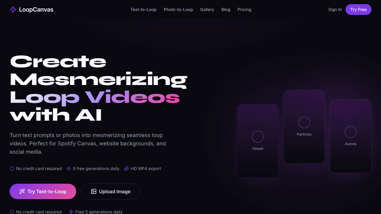 LoopCanvas AI website screenshot