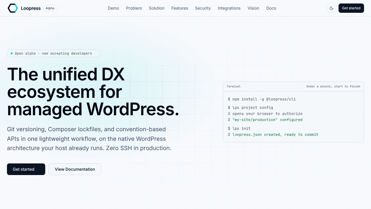 Loopress website screenshot