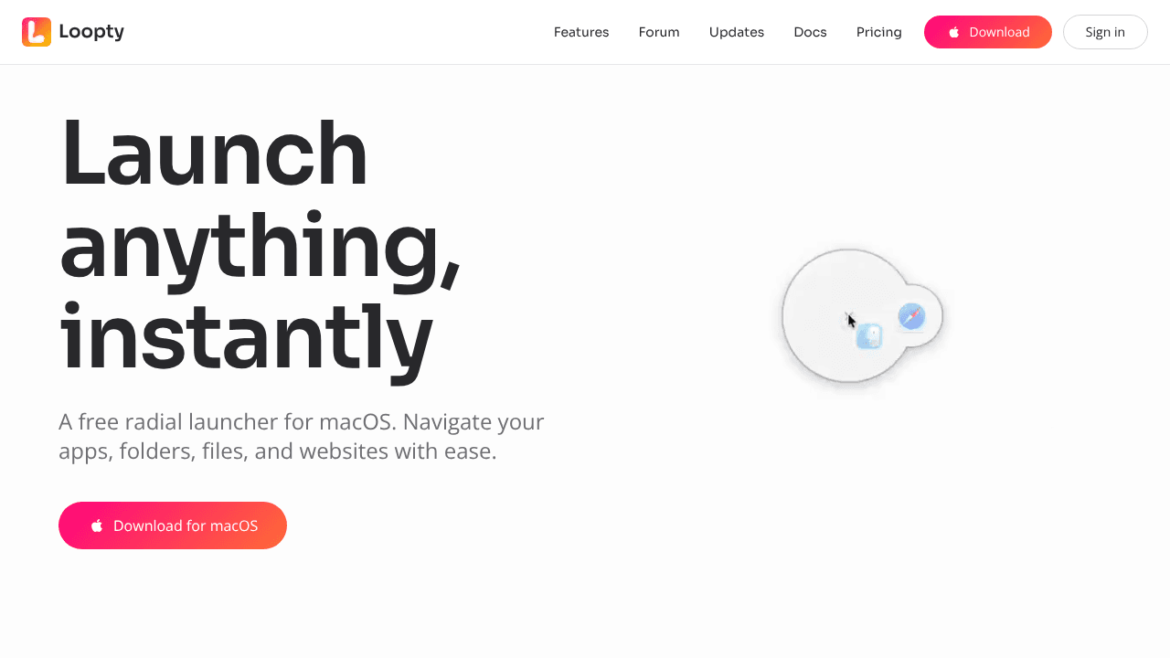 Loopty website screenshot