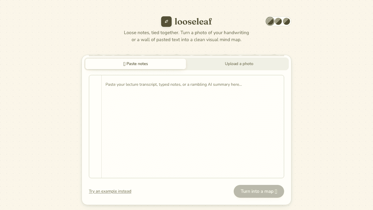looseleaf website screenshot
