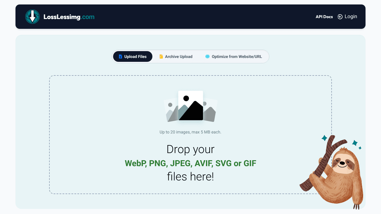 LossLessimg.com website screenshot