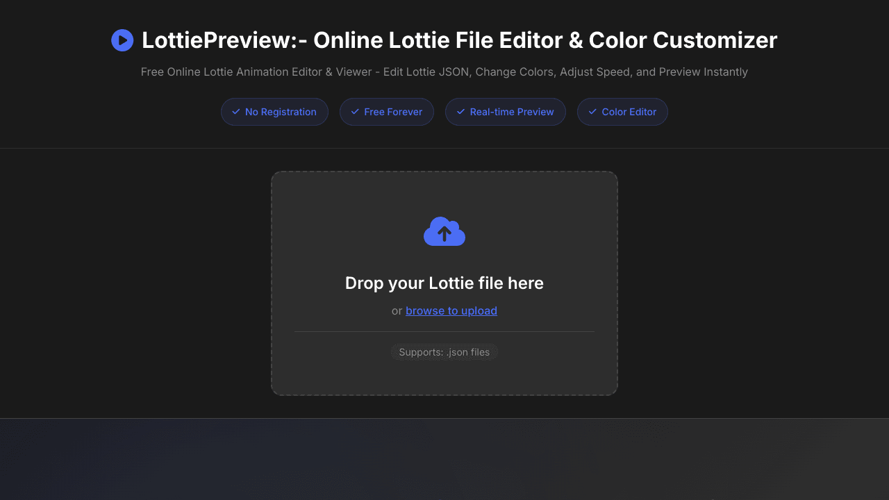 Lottie Preview & Editor