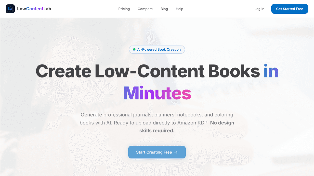 LowContentLab website screenshot
