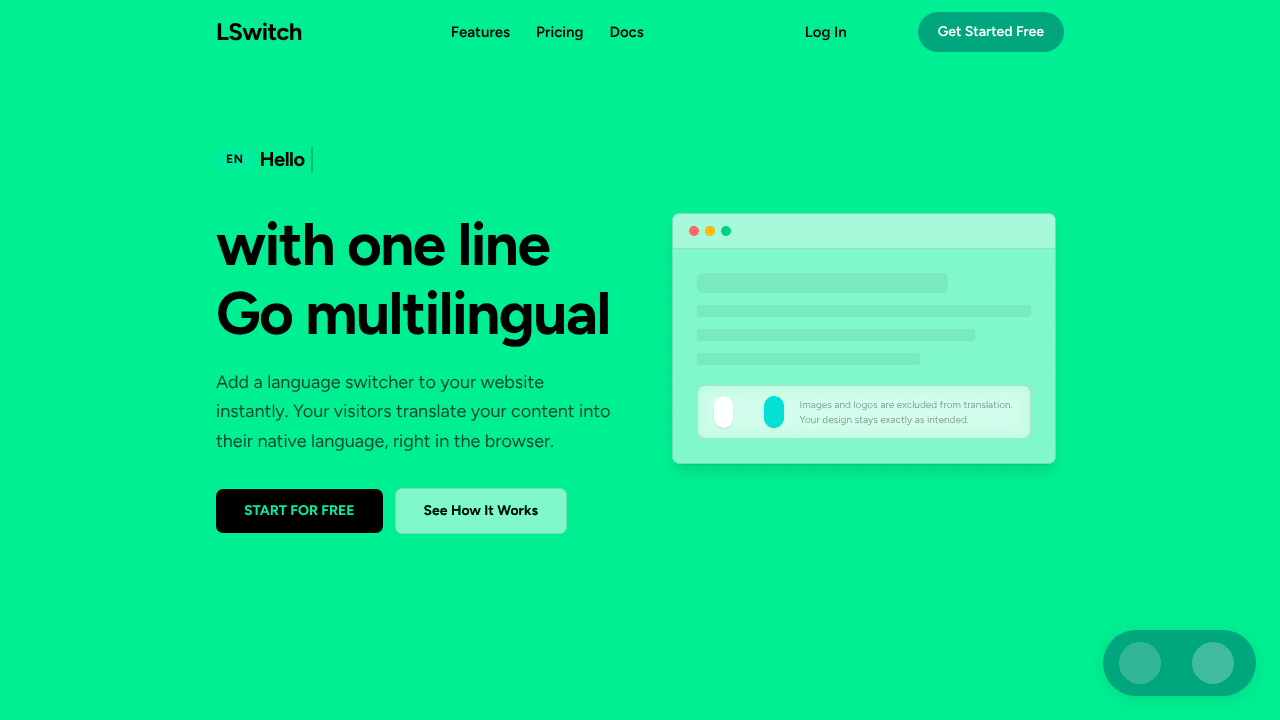 LSwitch | One Line to Go Multilingual website screenshot