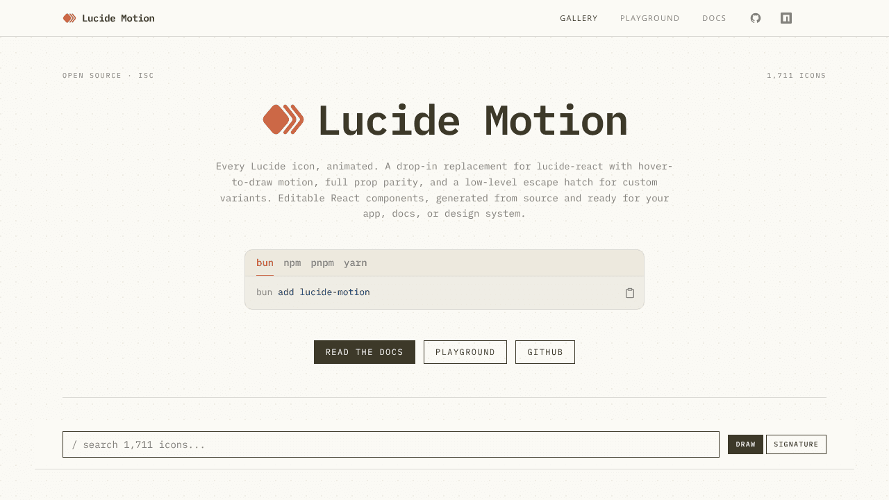 Lucide Motion website screenshot