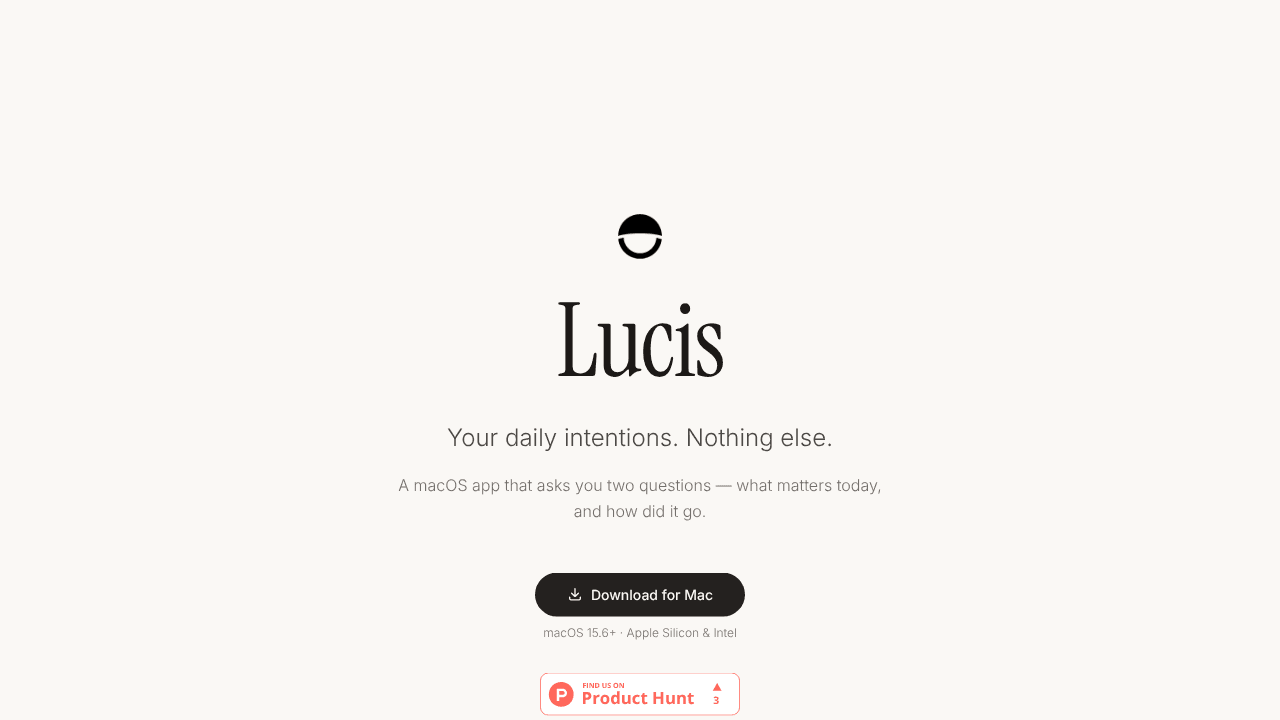Lucis website screenshot