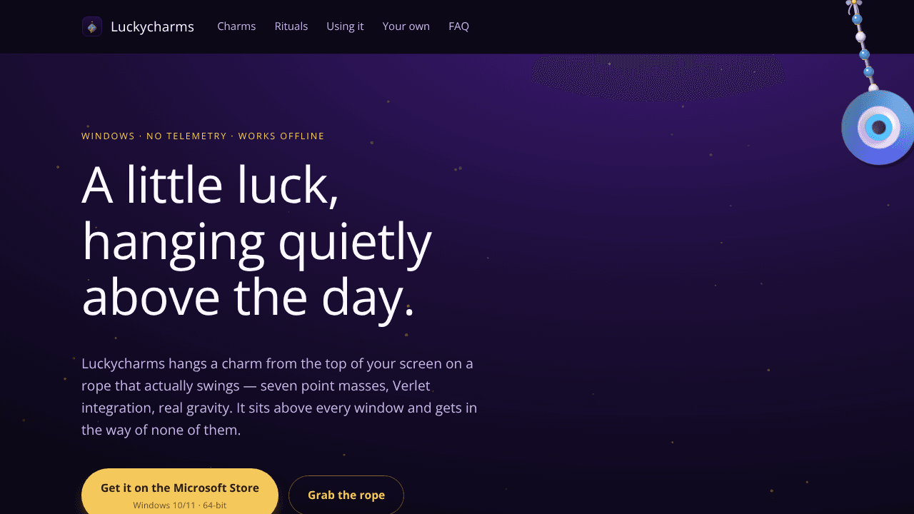 Luckycharms website screenshot