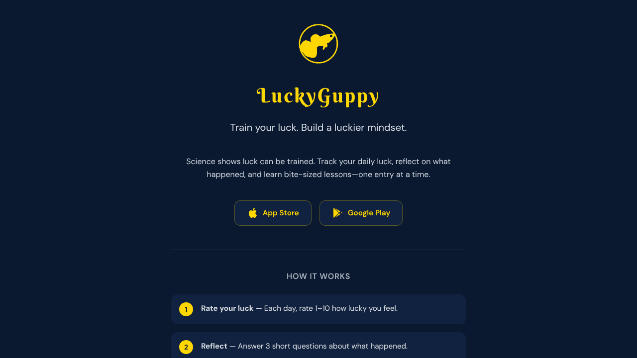 LuckyGuppy website screenshot