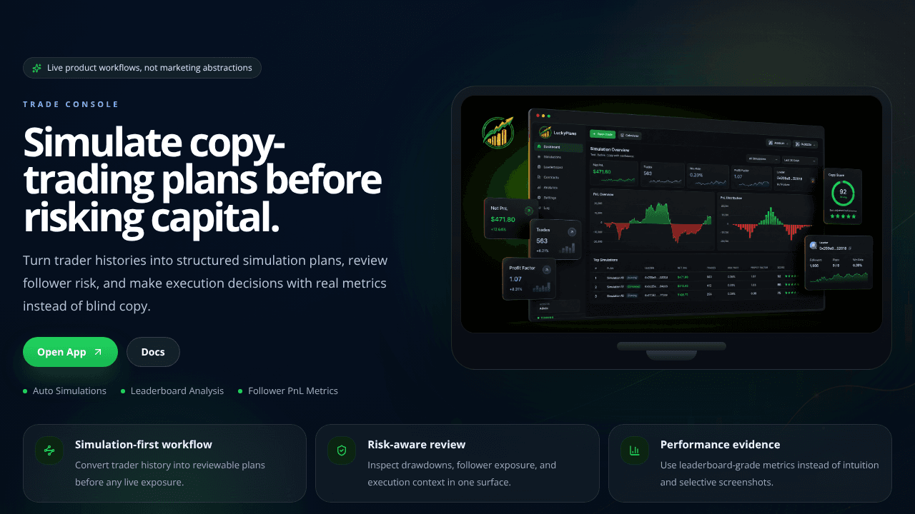 LuckyPlans website screenshot