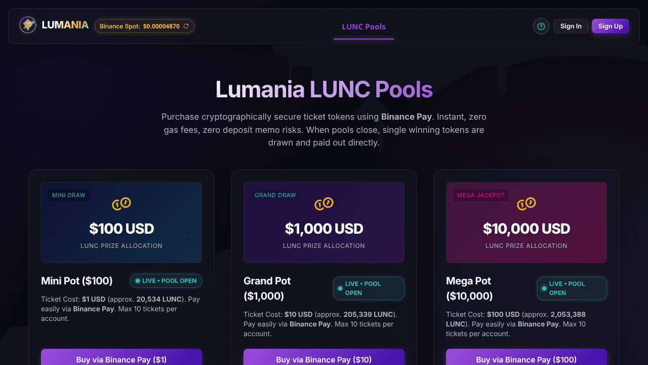 Lumania website screenshot