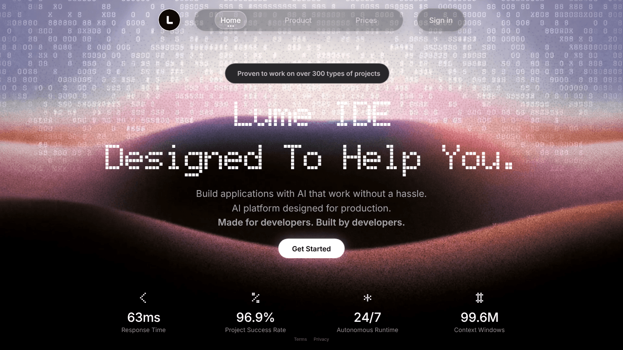 Lume website screenshot