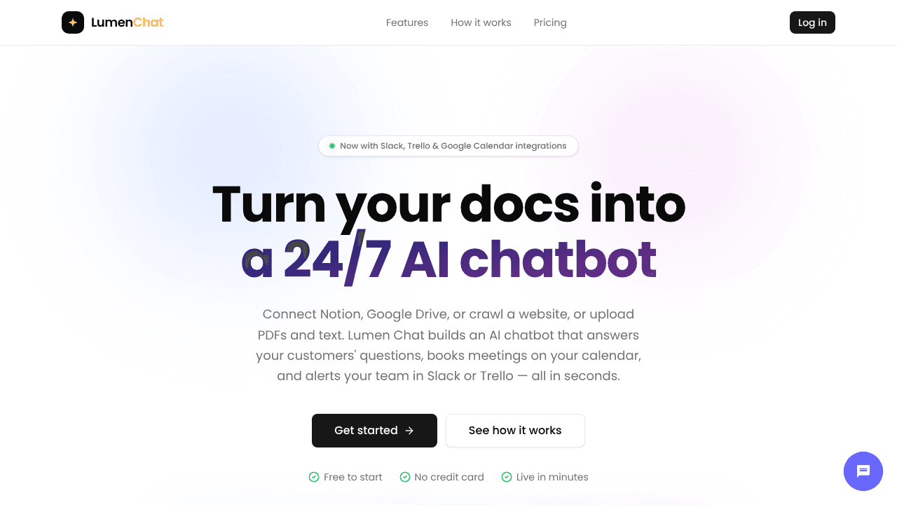 LumenChat website screenshot