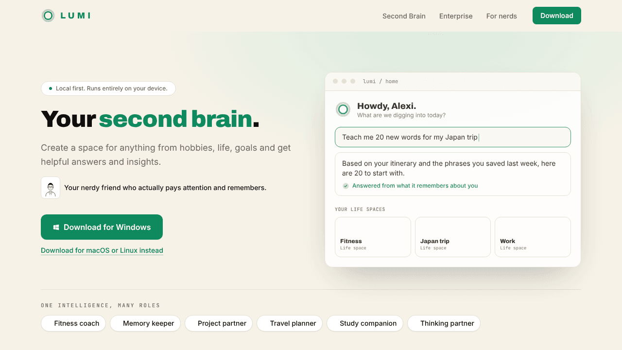 Lumi website screenshot