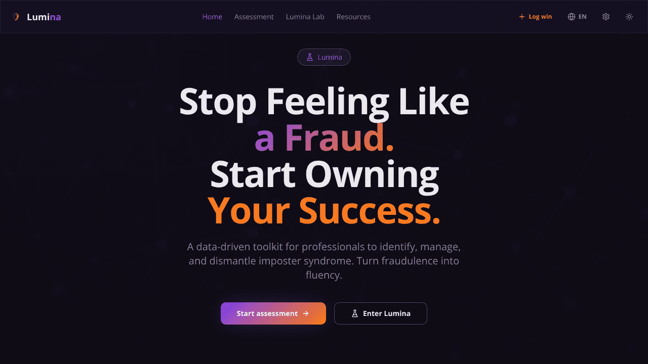Lumina website screenshot