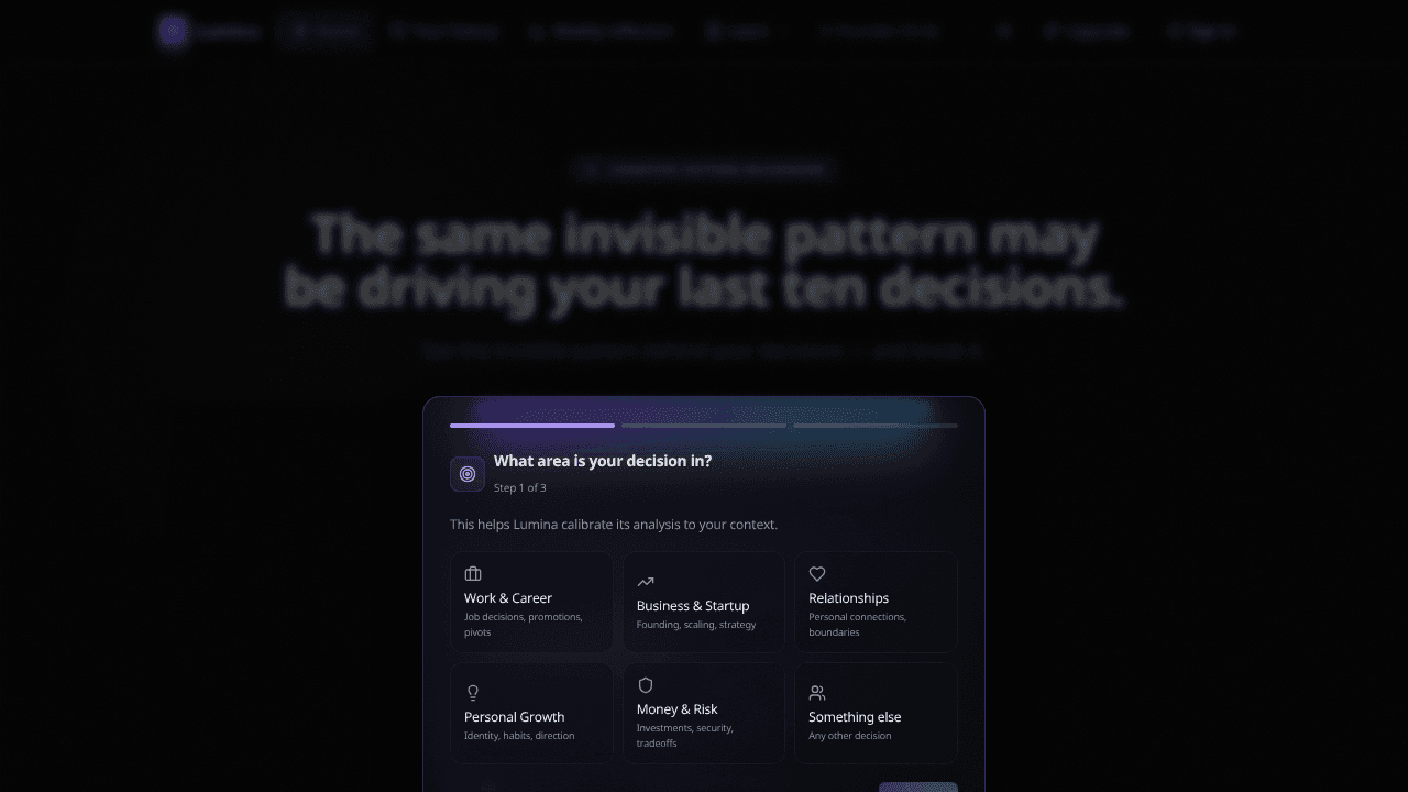 Lumina website screenshot