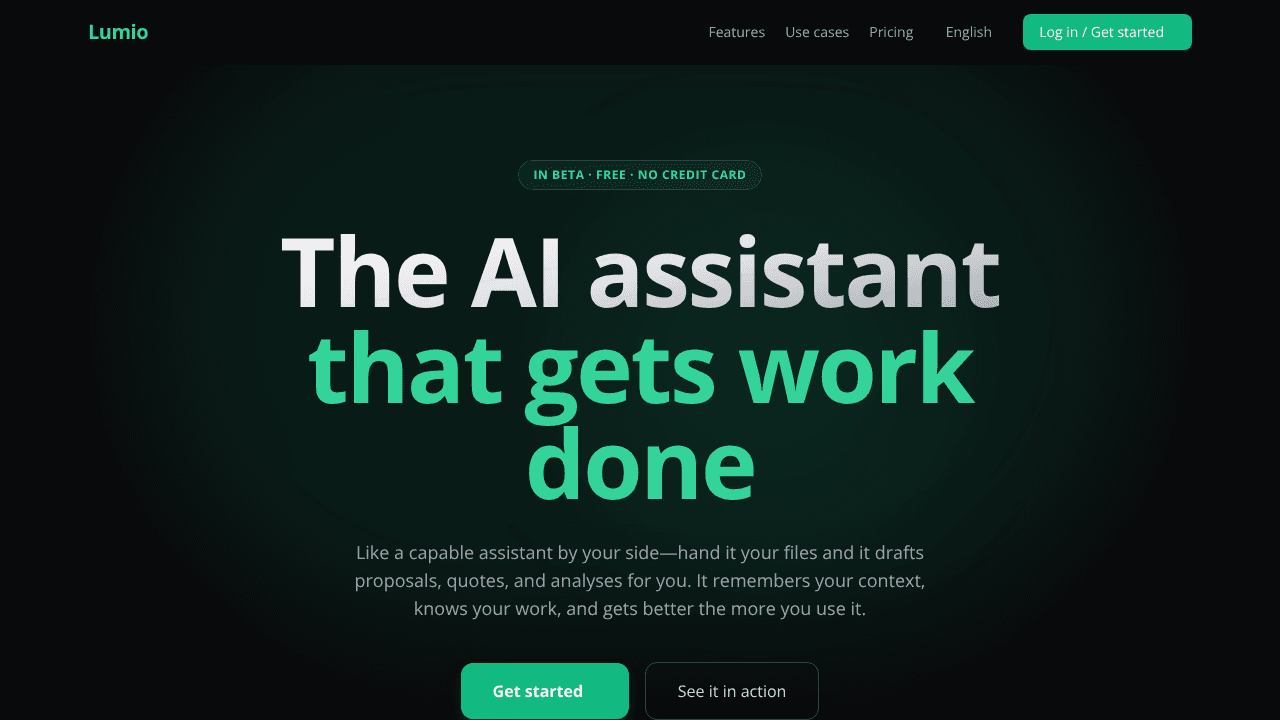 Lumio website screenshot