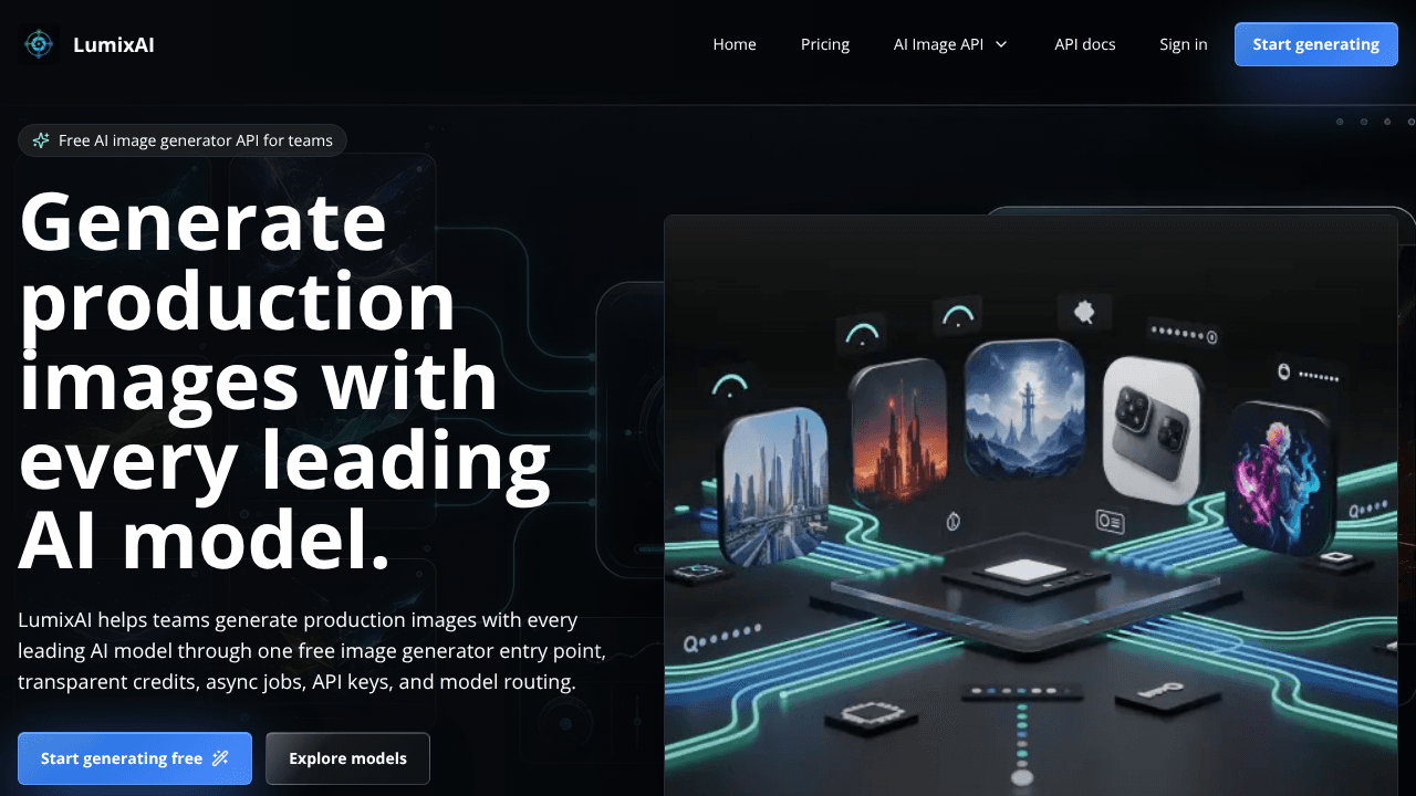 LumixAI website screenshot