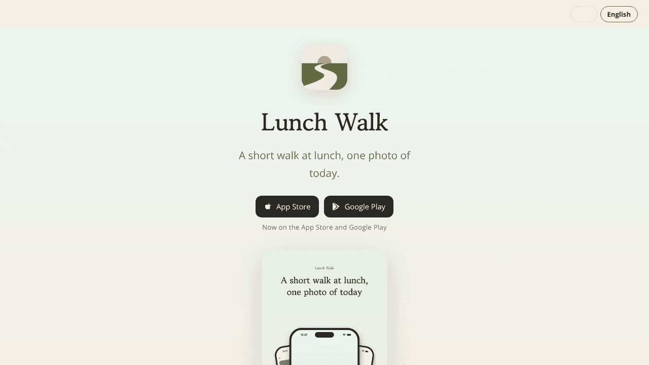 Lunch Walk website screenshot