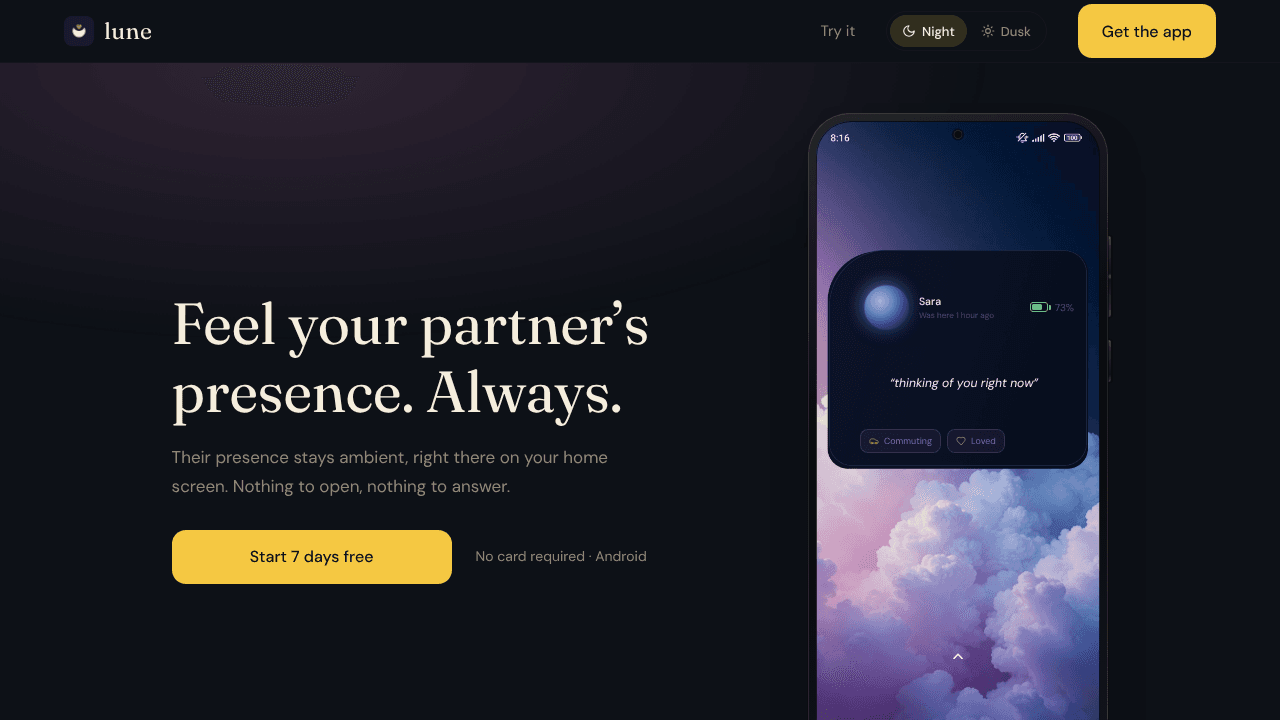 Lune website screenshot