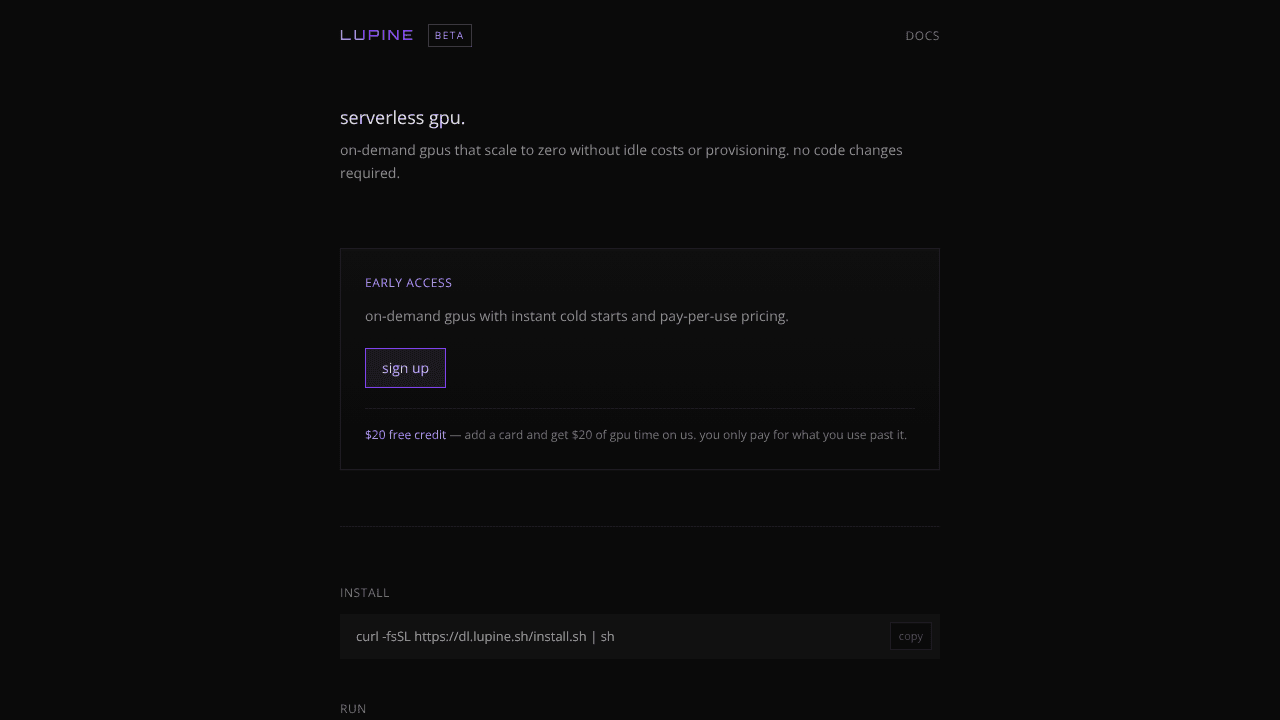 Lupine website screenshot
