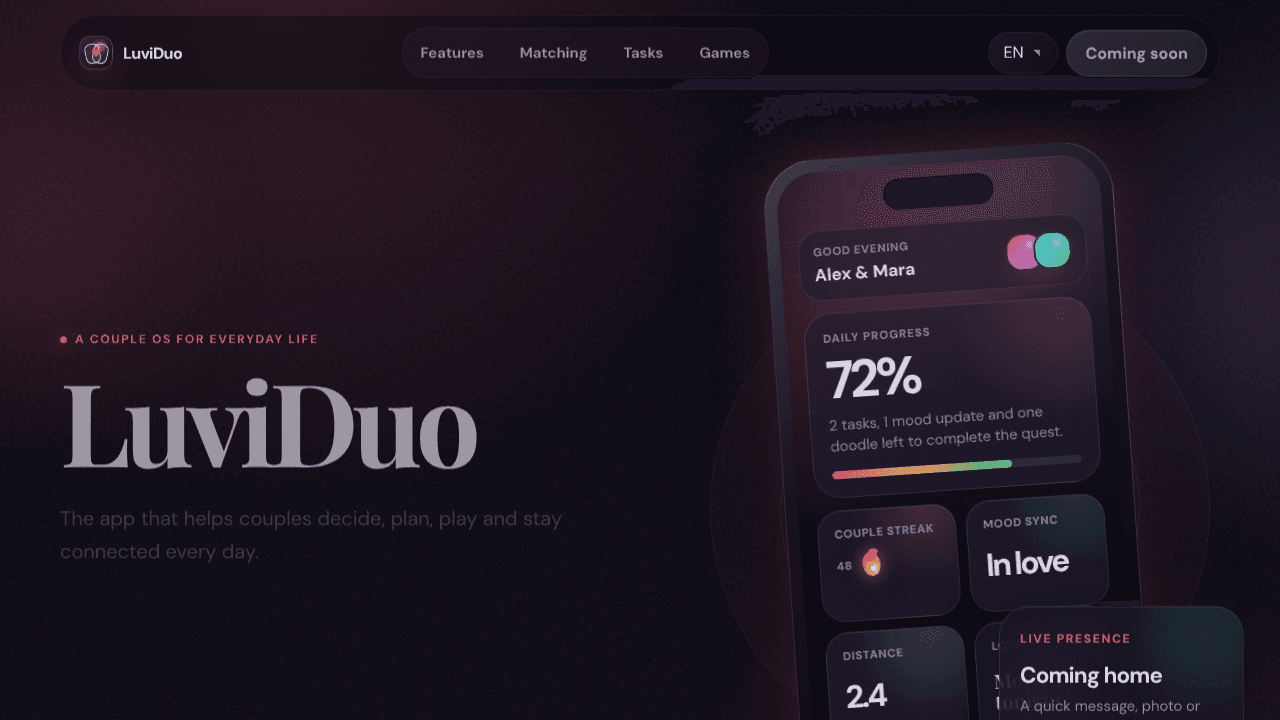 LuviDuo website screenshot