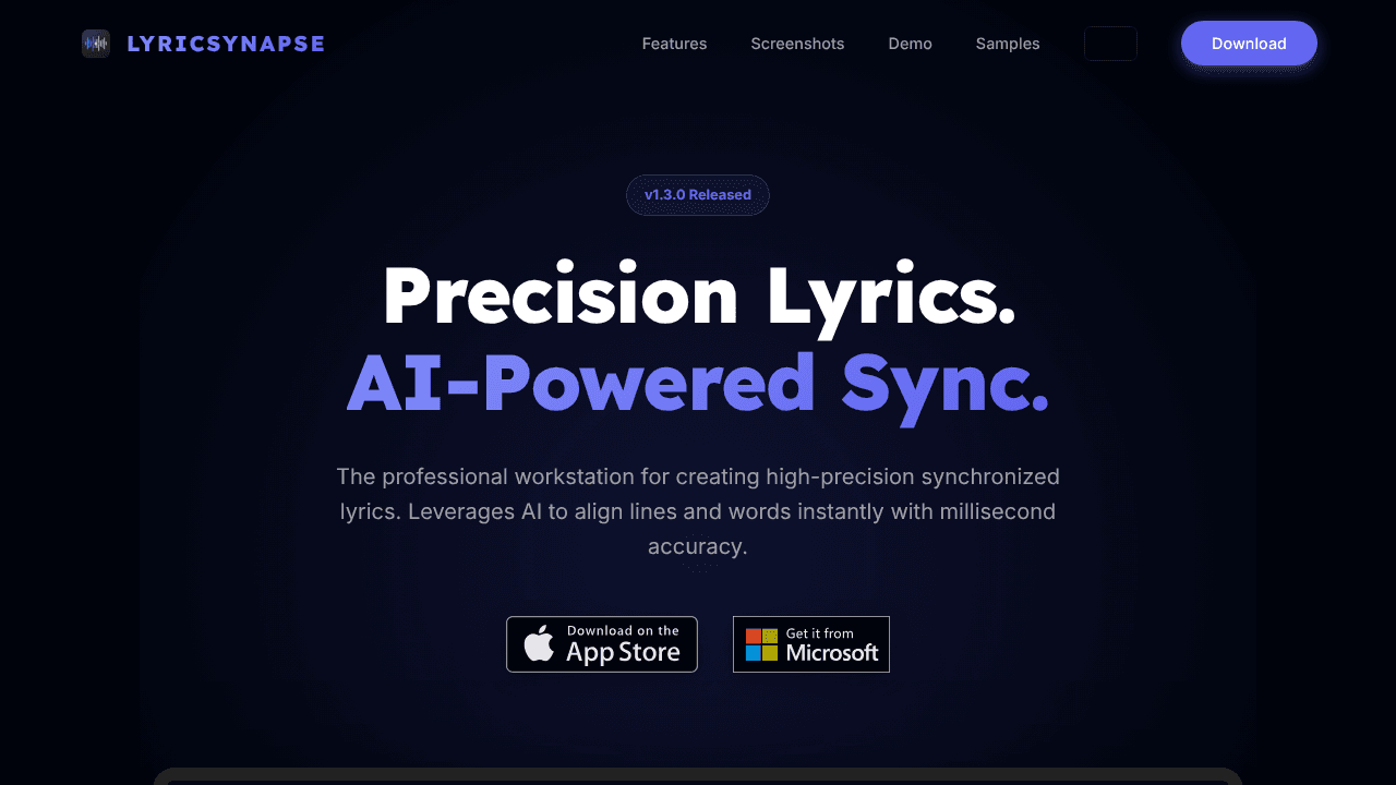 LyricSynapse website screenshot