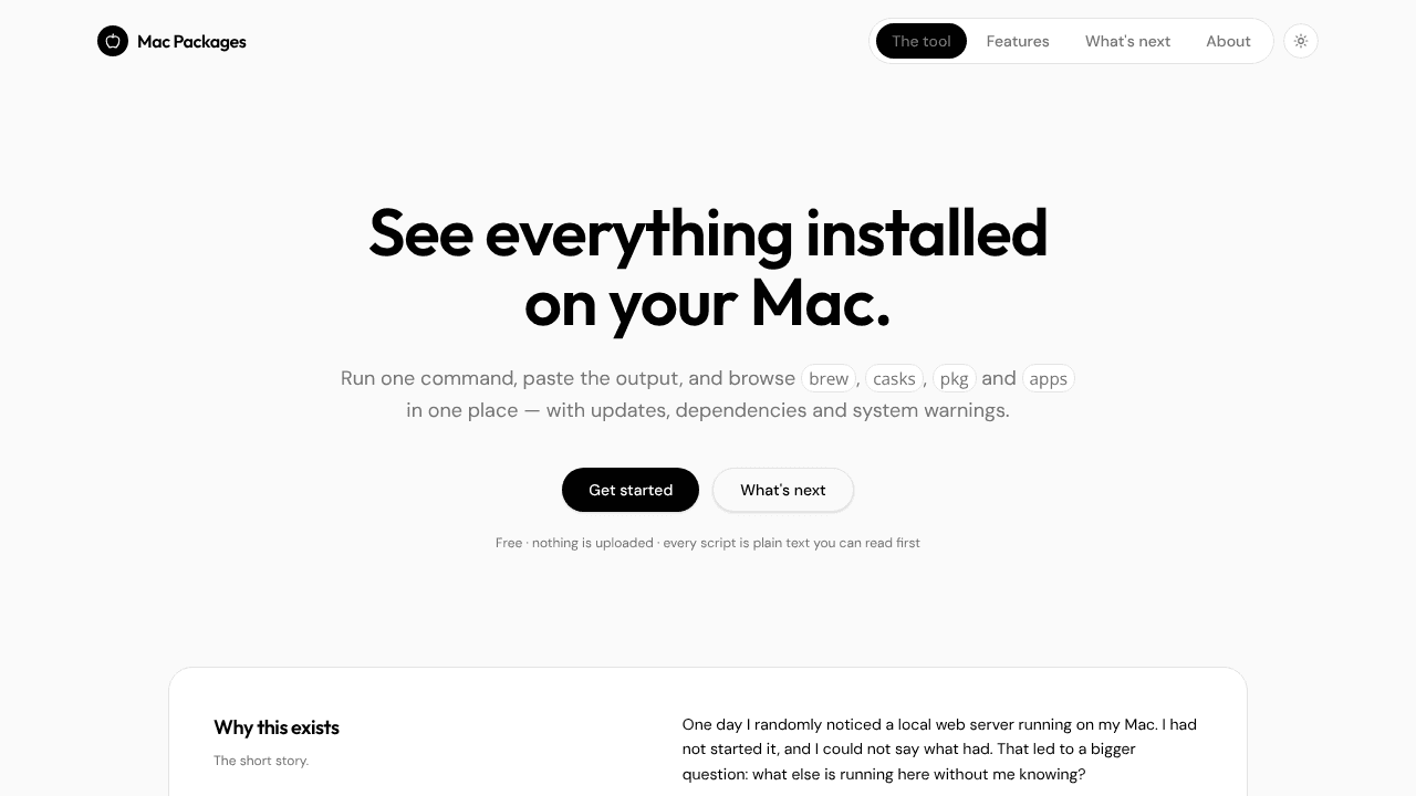 Mac Inventory website screenshot