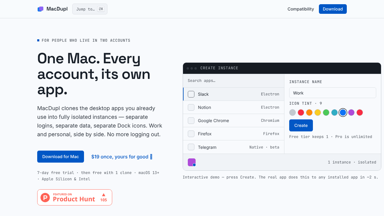 MacDupl website screenshot