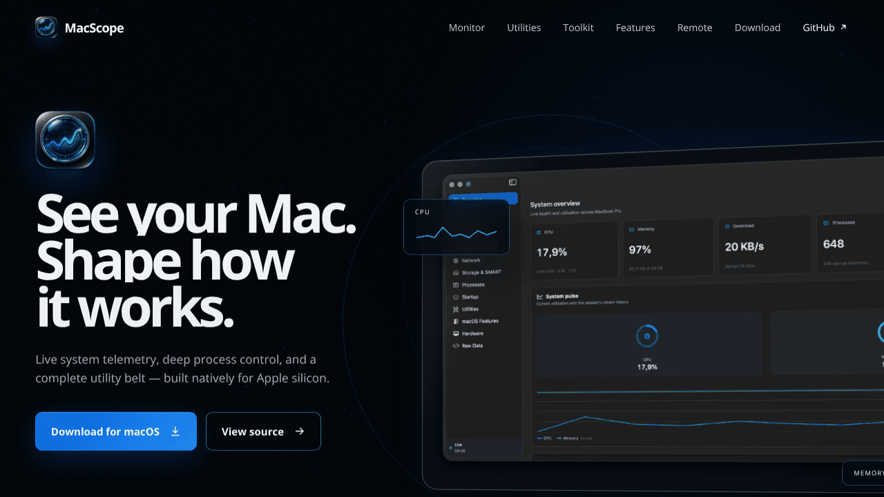 MacScope website screenshot