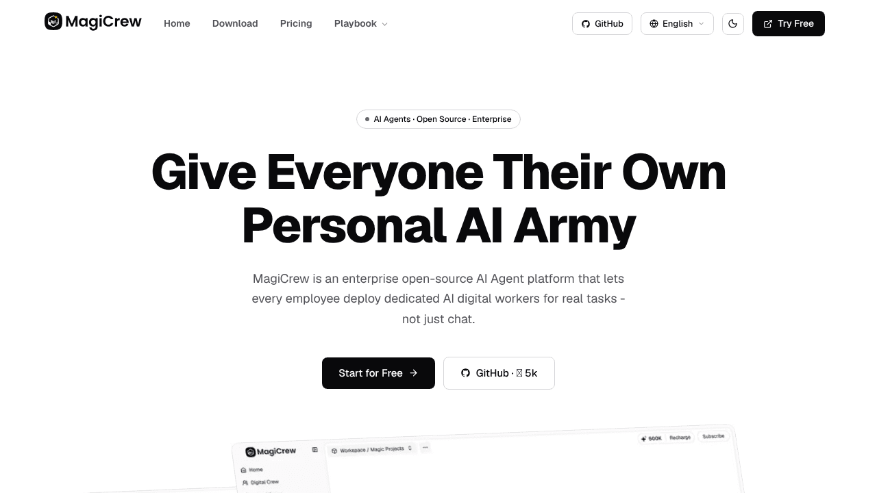 MagiCrew website screenshot