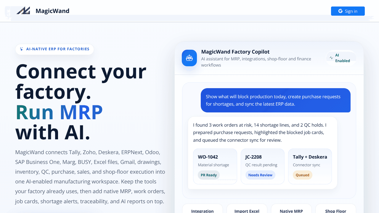 MagicWand website screenshot