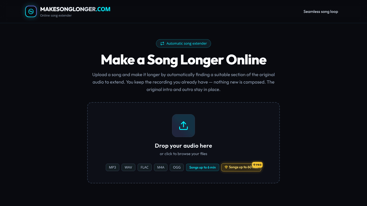 Make Song Longer website screenshot