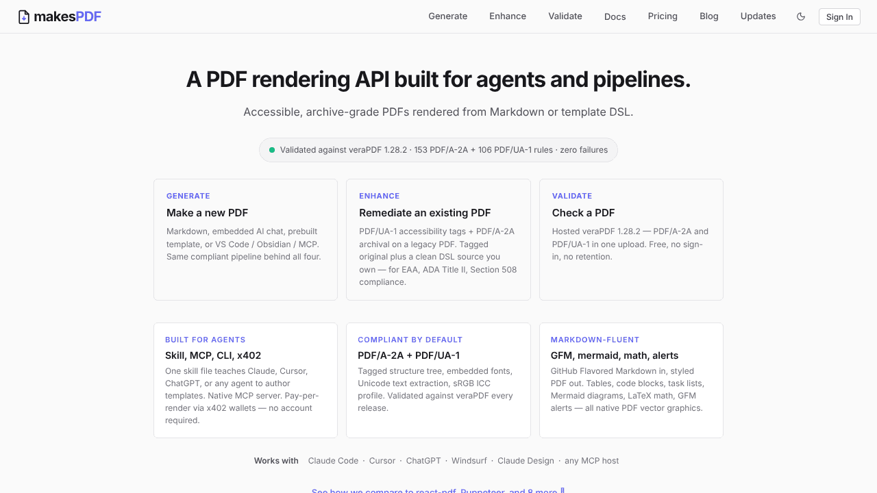 makesPDF website screenshot