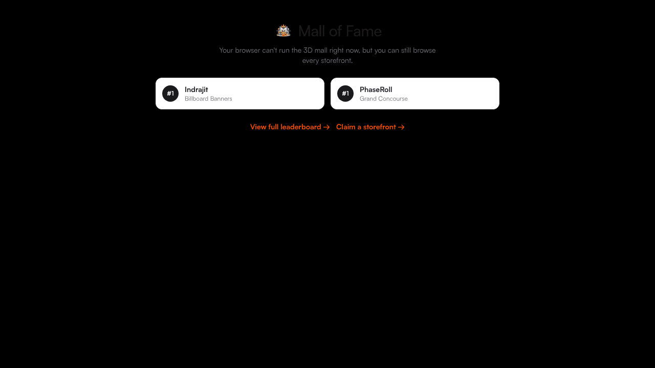 Mall of Fame website screenshot