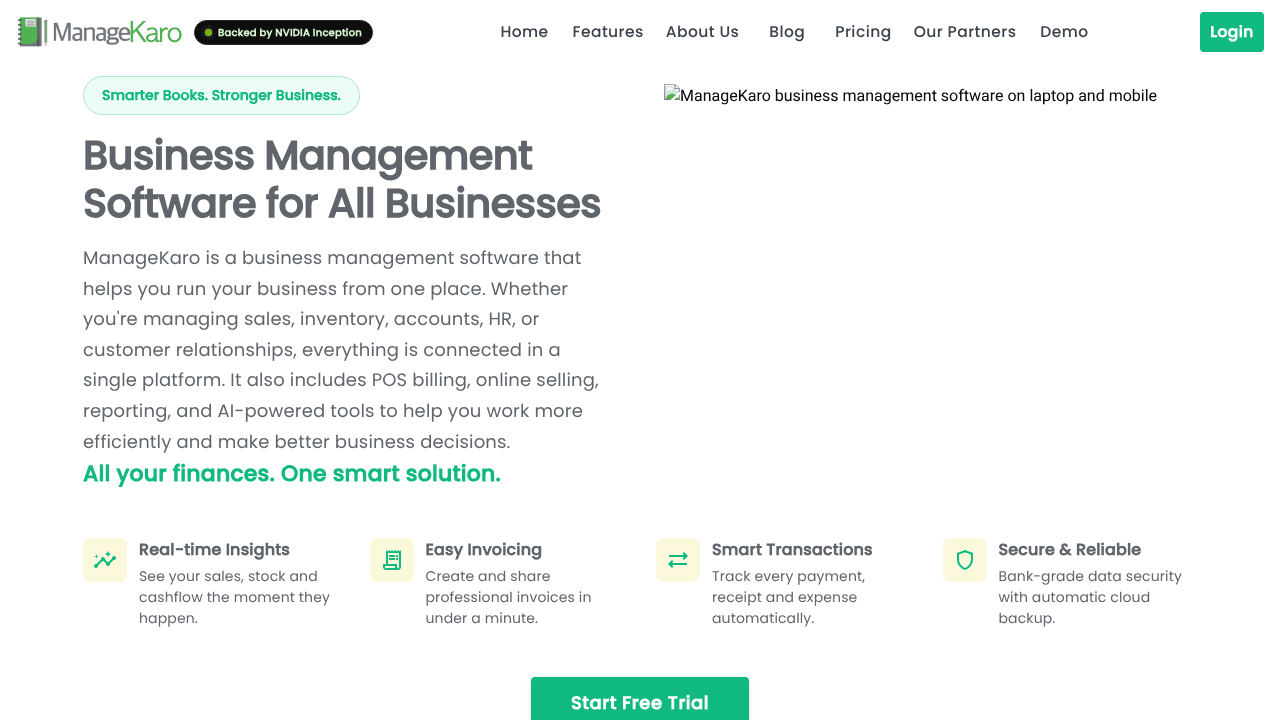 ManageKaro website screenshot