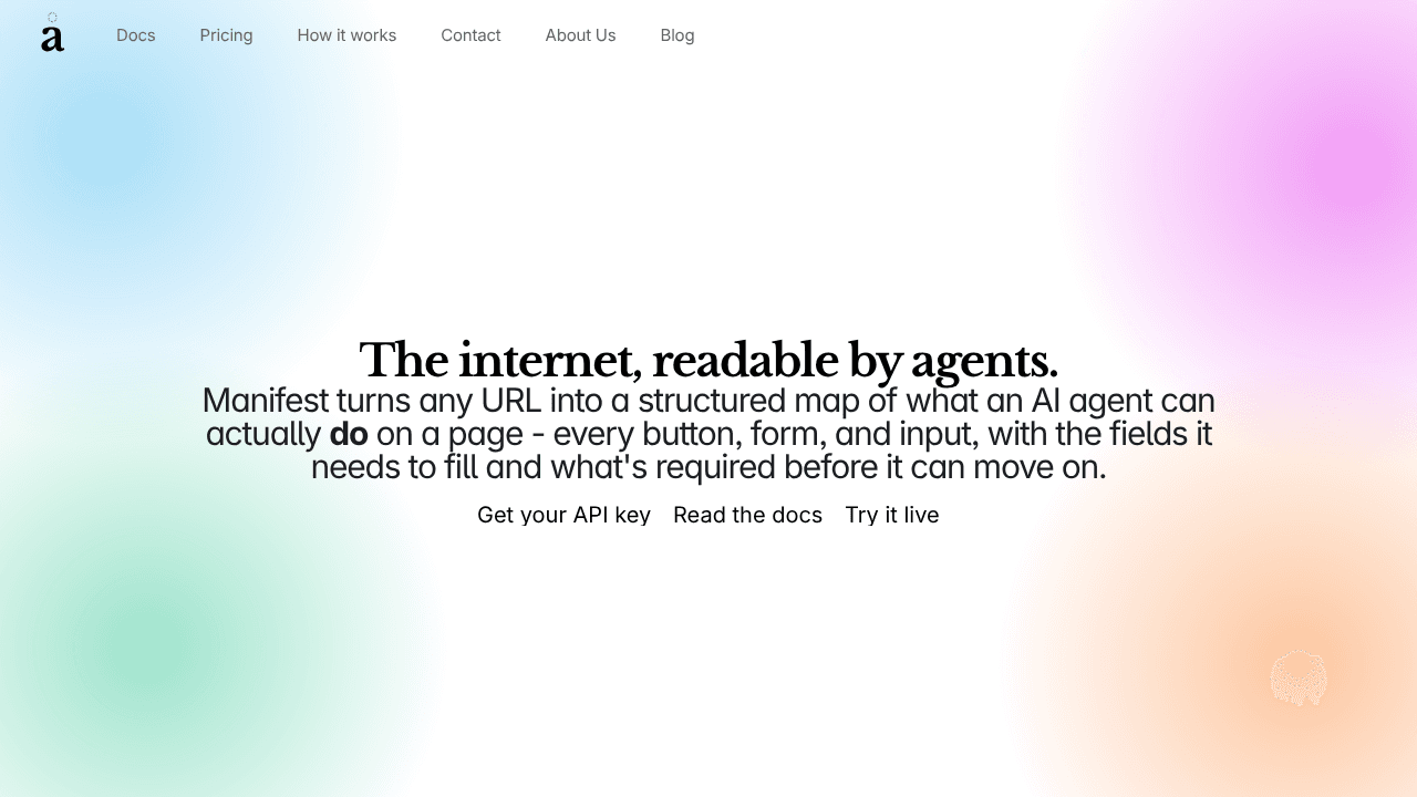 Manifest website screenshot