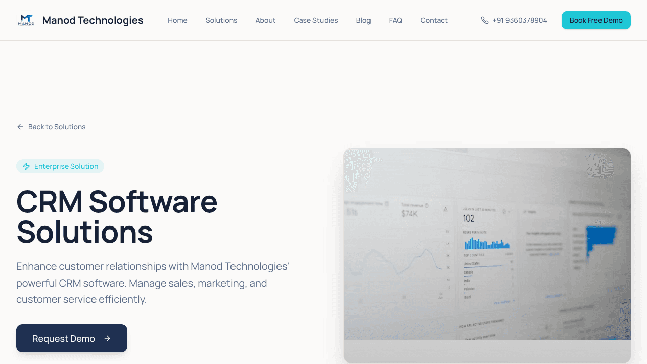 Manod Technologies website screenshot