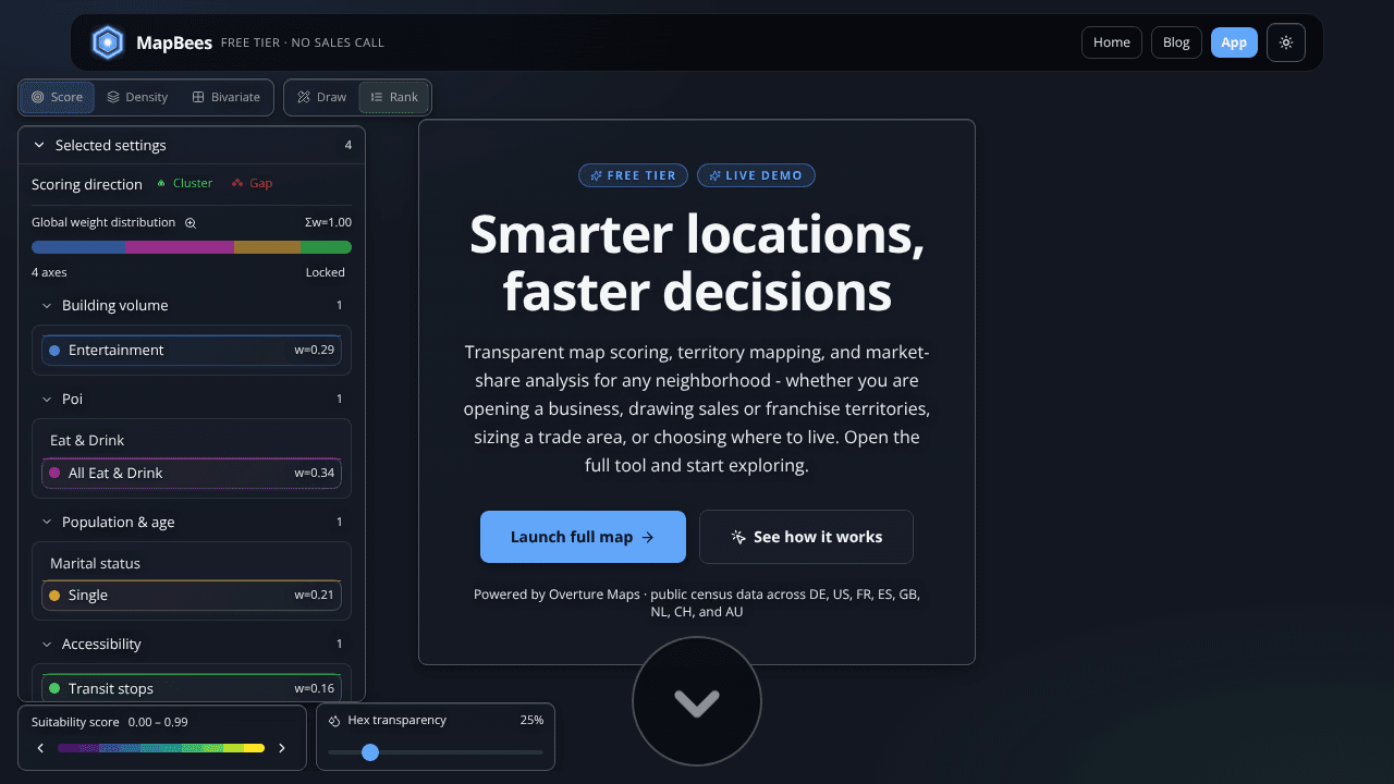 MapBees website screenshot