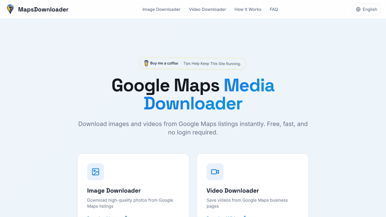 Maps Downloader website screenshot