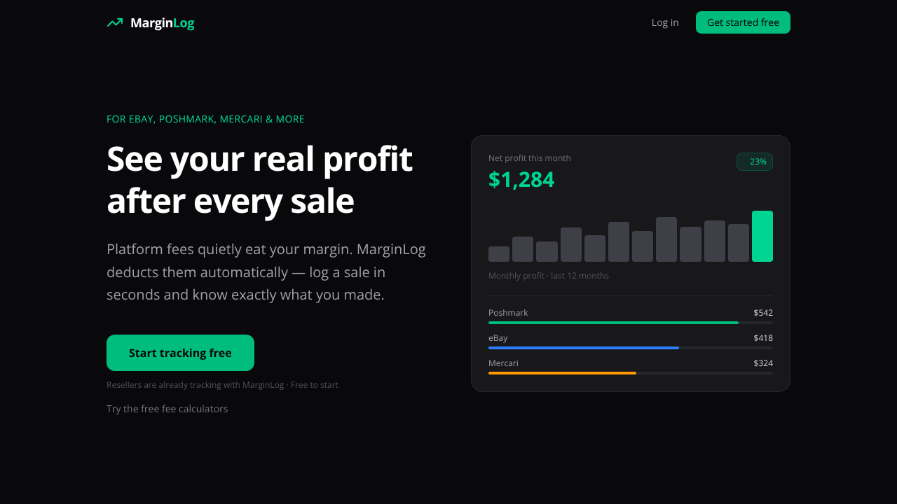 MarginLog website screenshot