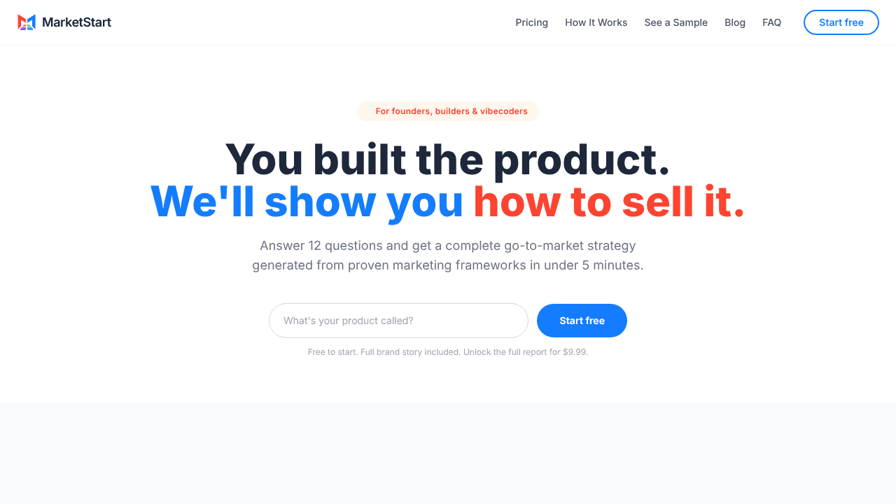 MarketStart website screenshot