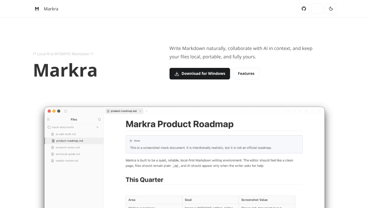 Markra website screenshot