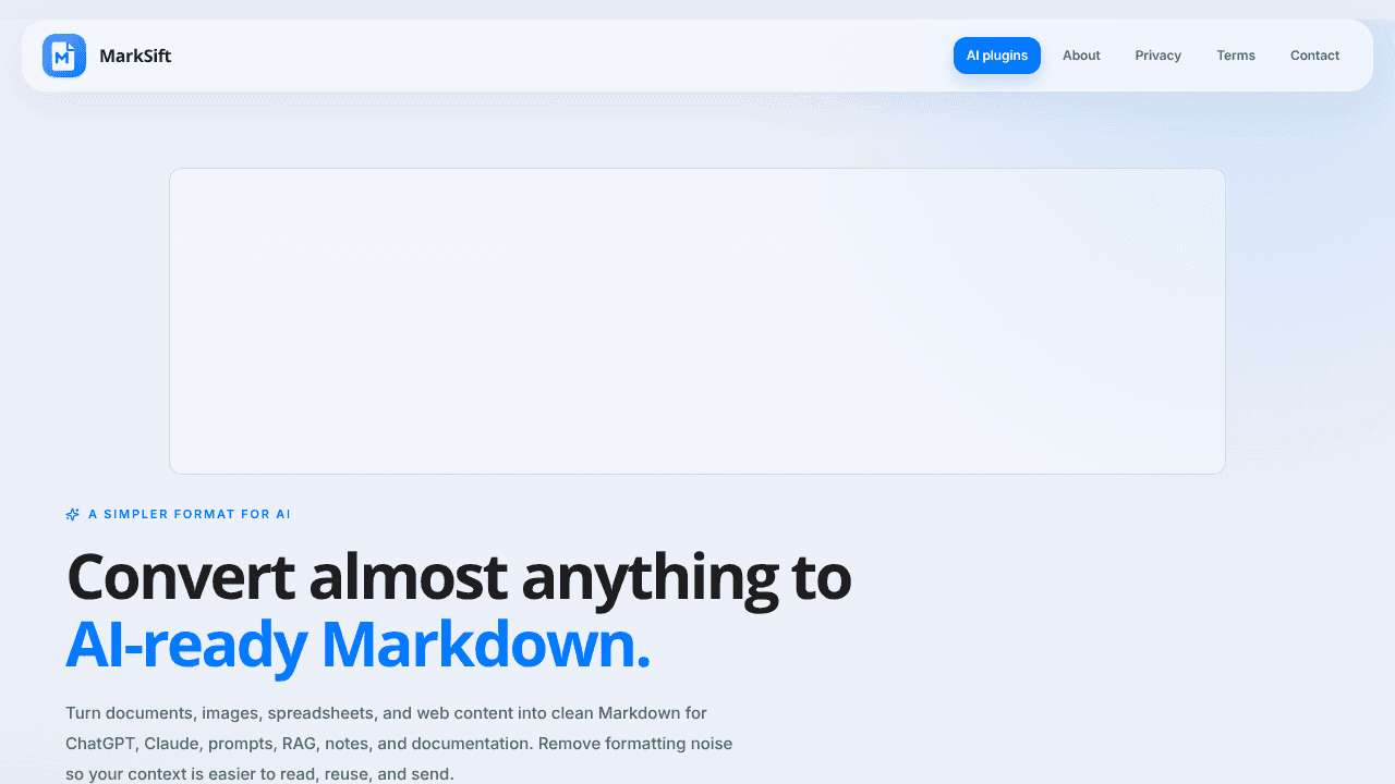 MarkSift website screenshot