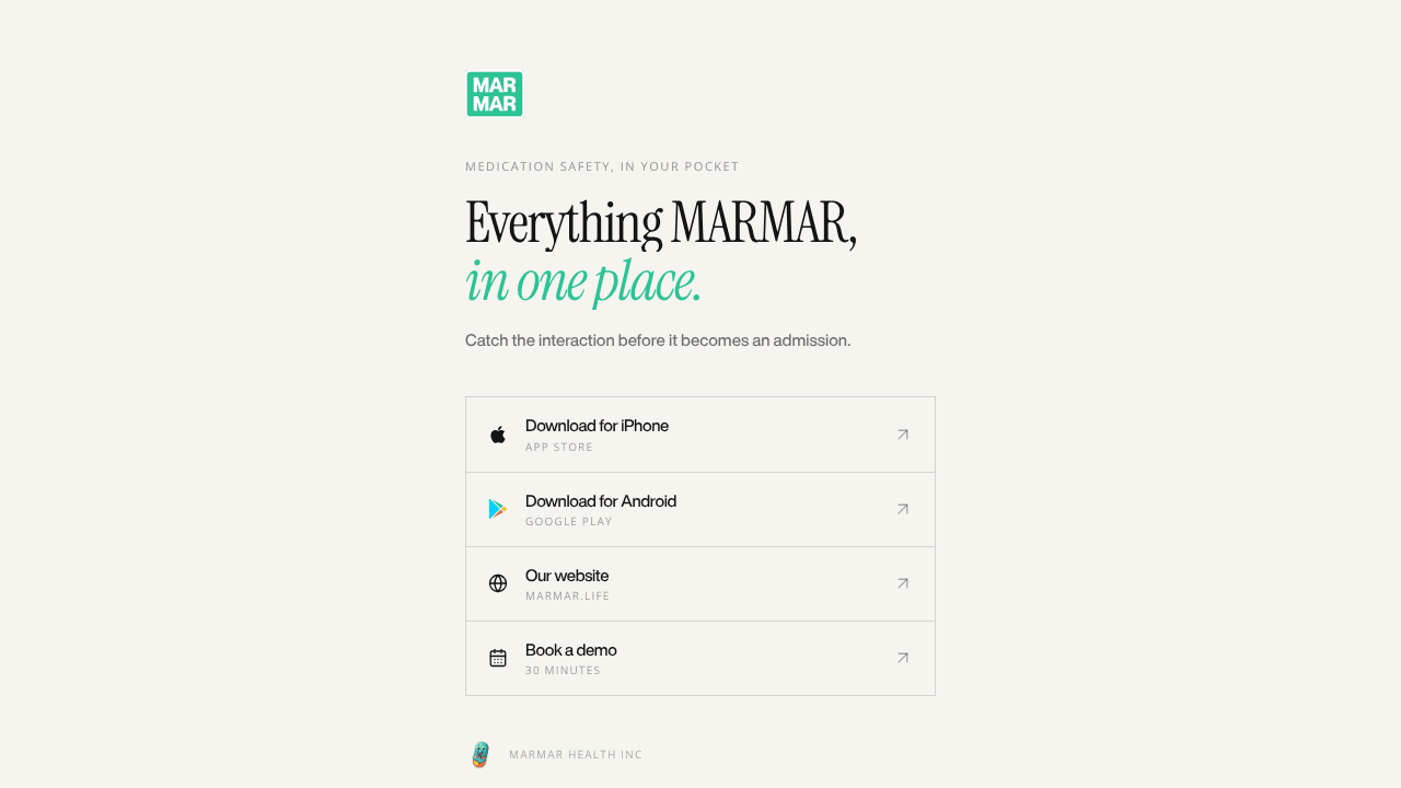 MARMAR Health website screenshot