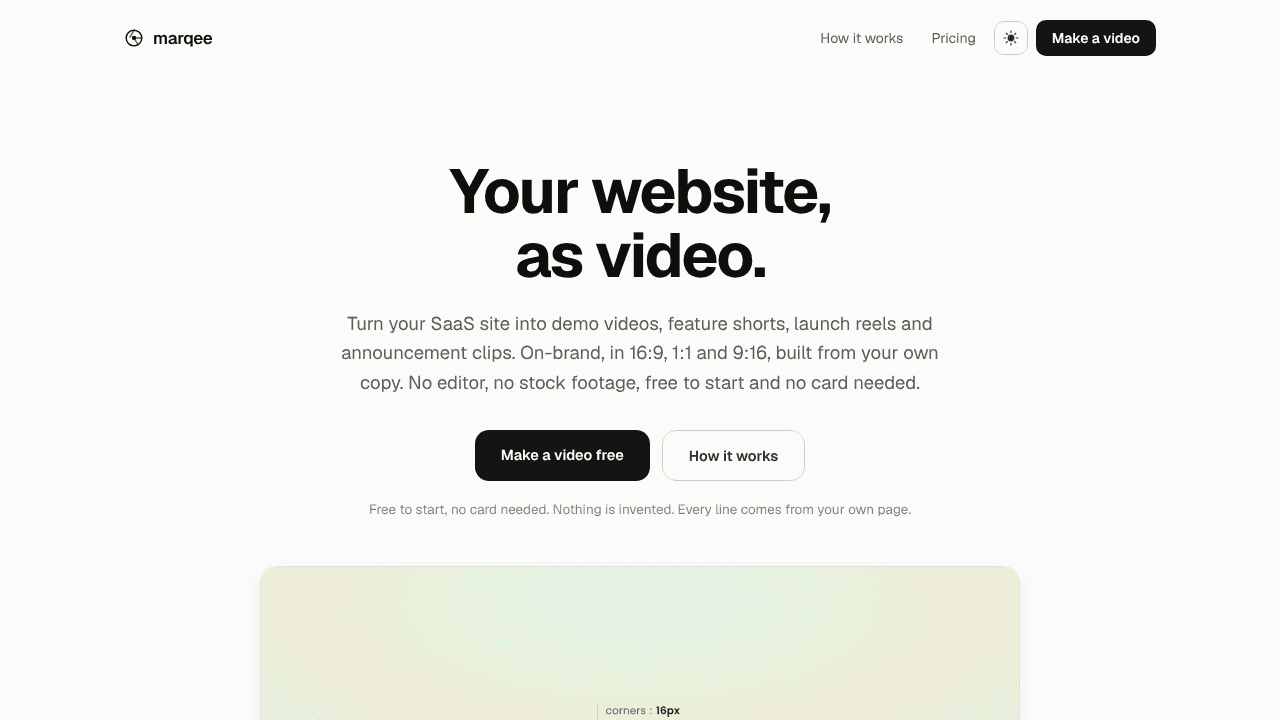 marqee website screenshot