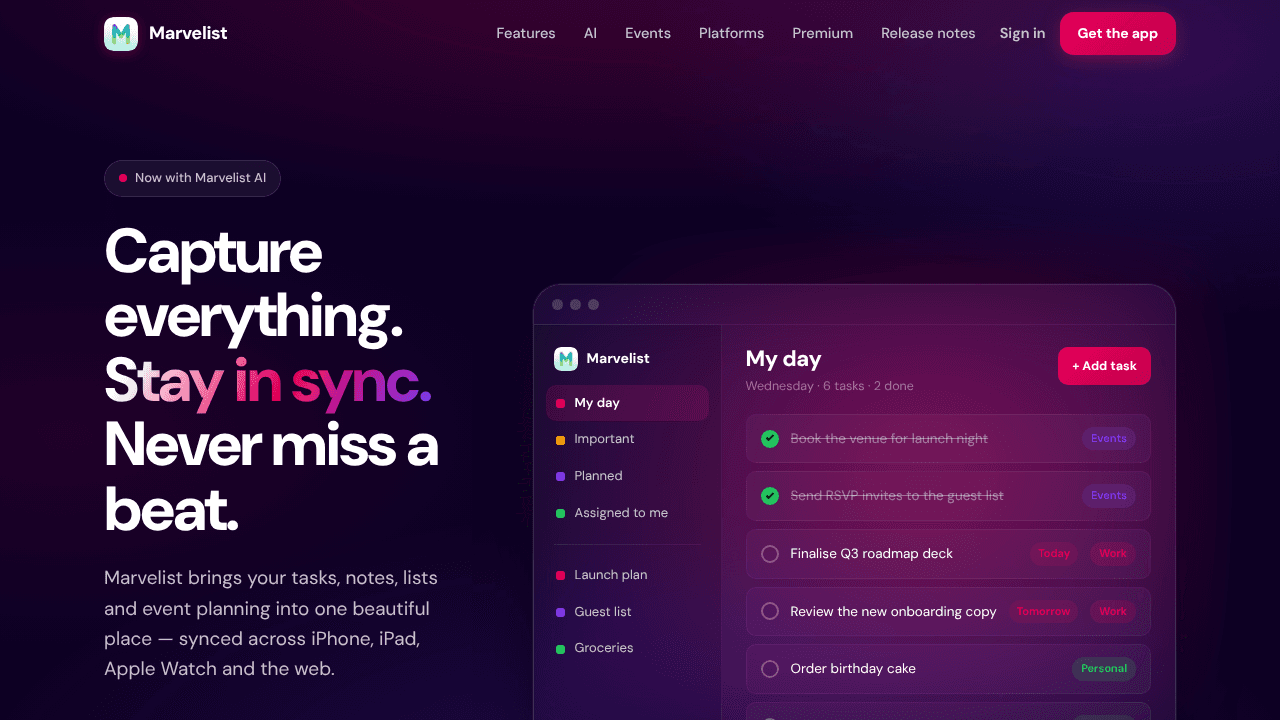 Marvelist website screenshot