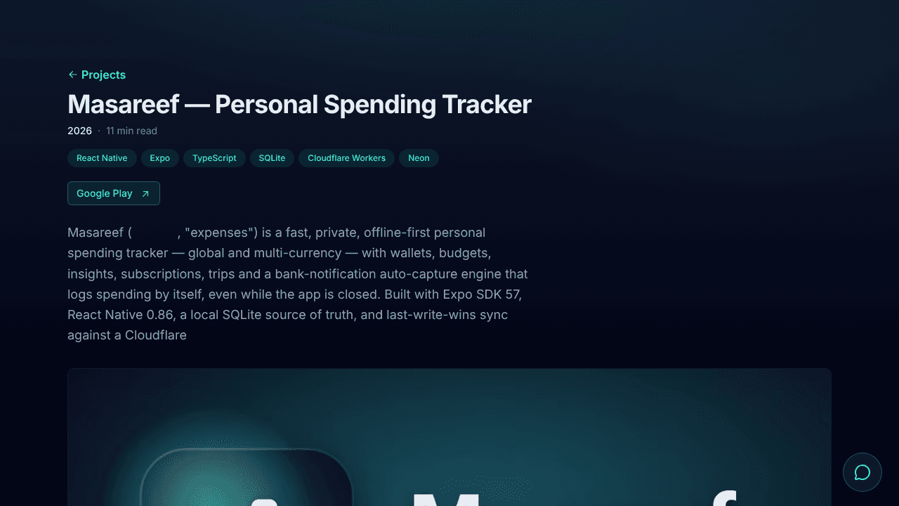 Masareef website screenshot