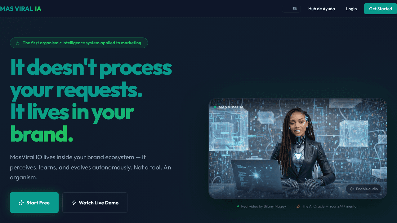 MasViral IA website screenshot