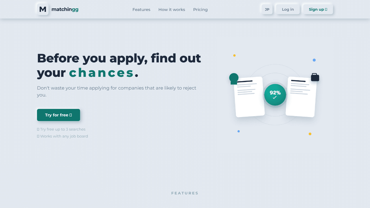 Matchingg  website screenshot